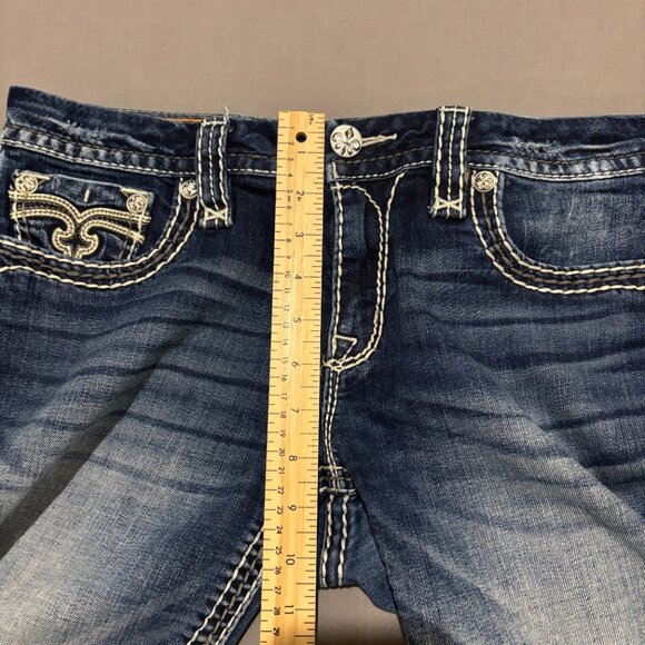 Rock Revival Jorts Jeans Shorts 31 34x8 Mattie Skinny Faded Pockets Y2K Grunge - Picture 4 of 6